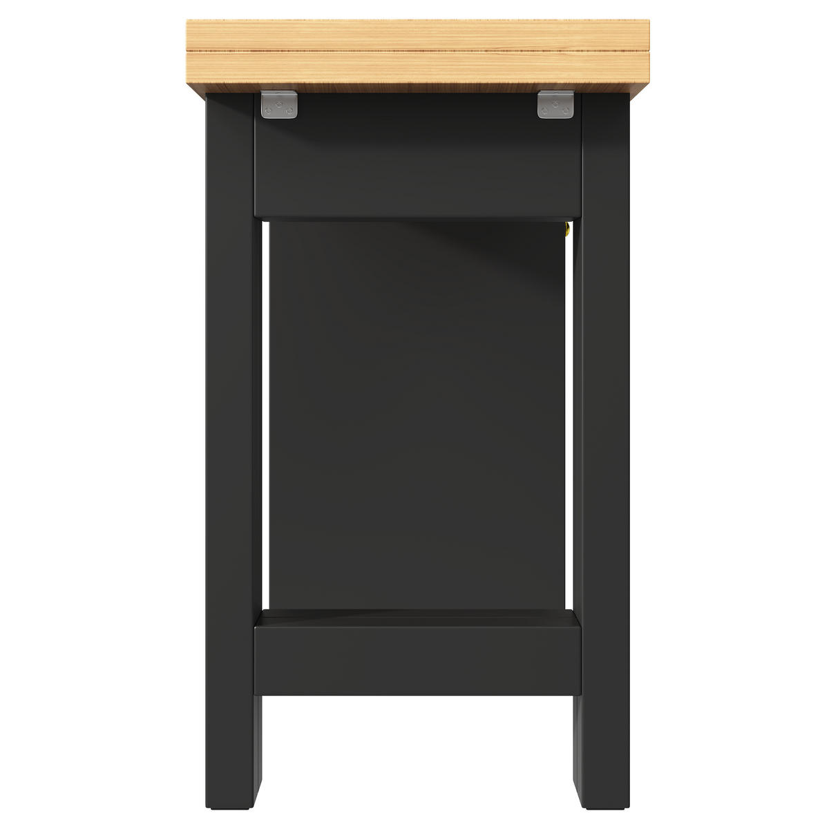 KÜCHENINSEL Ausziehbar LED Glastüren 3 Schubladen - Schwarz, Holzwerkstoff (40/120/75.5cm) - FLIEKS