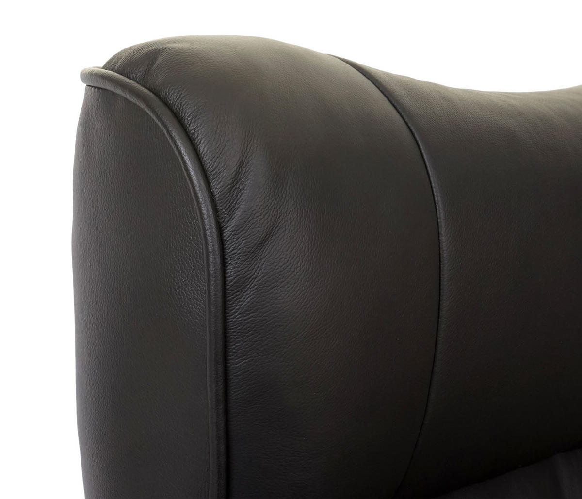 RELAXSESSEL MIT HOCKER Schwarz - Schwarz, Leder (83/104/83cm) - MCA