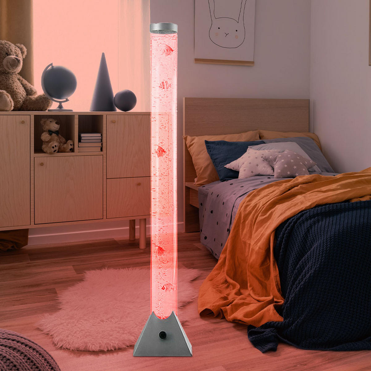 LED STEHLEUCHTE Motion Bunt Kunststoff Acryl - Multicolor, Kunststoff (21.5/21.5/130cm)