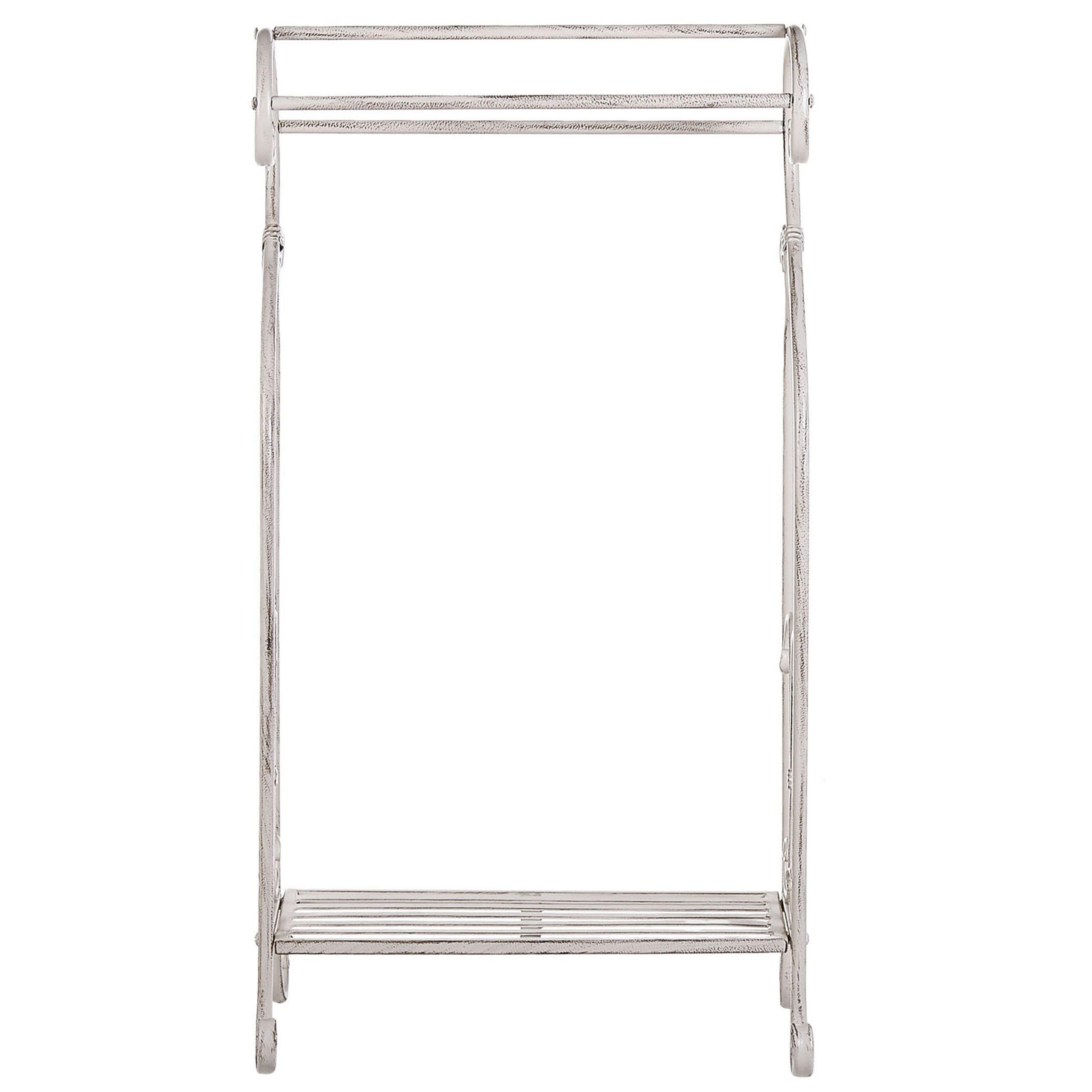 HANDTUCHSTÄNDER Antik Optik weiß 49 x 91 cm Linares - Weiß, Metall (49/91/33cm) - Beliani