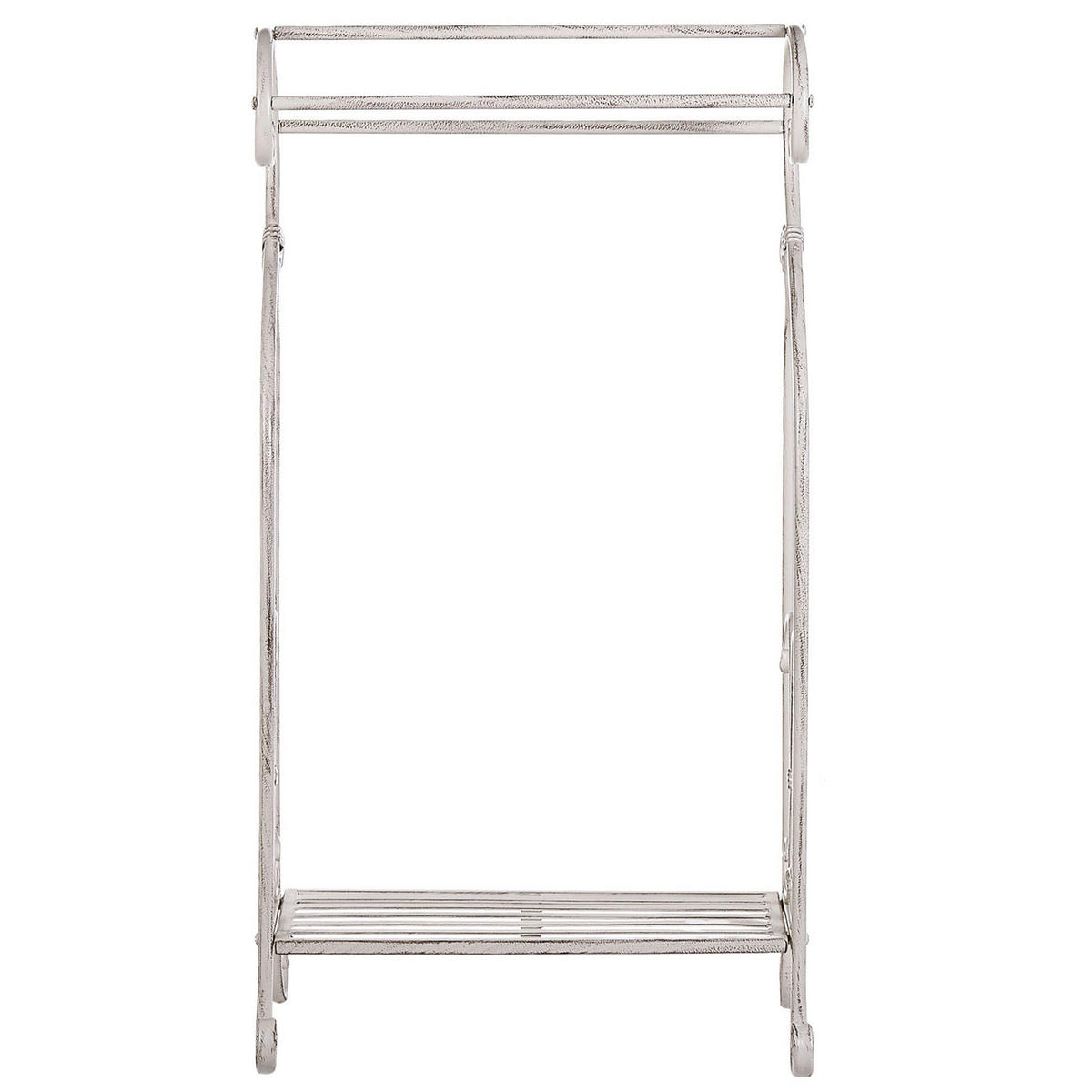 HANDTUCHSTÄNDER Antik Optik weiß 49 x 91 cm Linares - Weiß, Metall (49/91/33cm) - Beliani