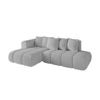 ECKSOFA Ottomane Links CLOUD-L-v1 289x180x40 Hellgrau Bouclé - Hellgrau, Holzwerkstoff/Kunststoff (180/289cm) - ALTDECOR