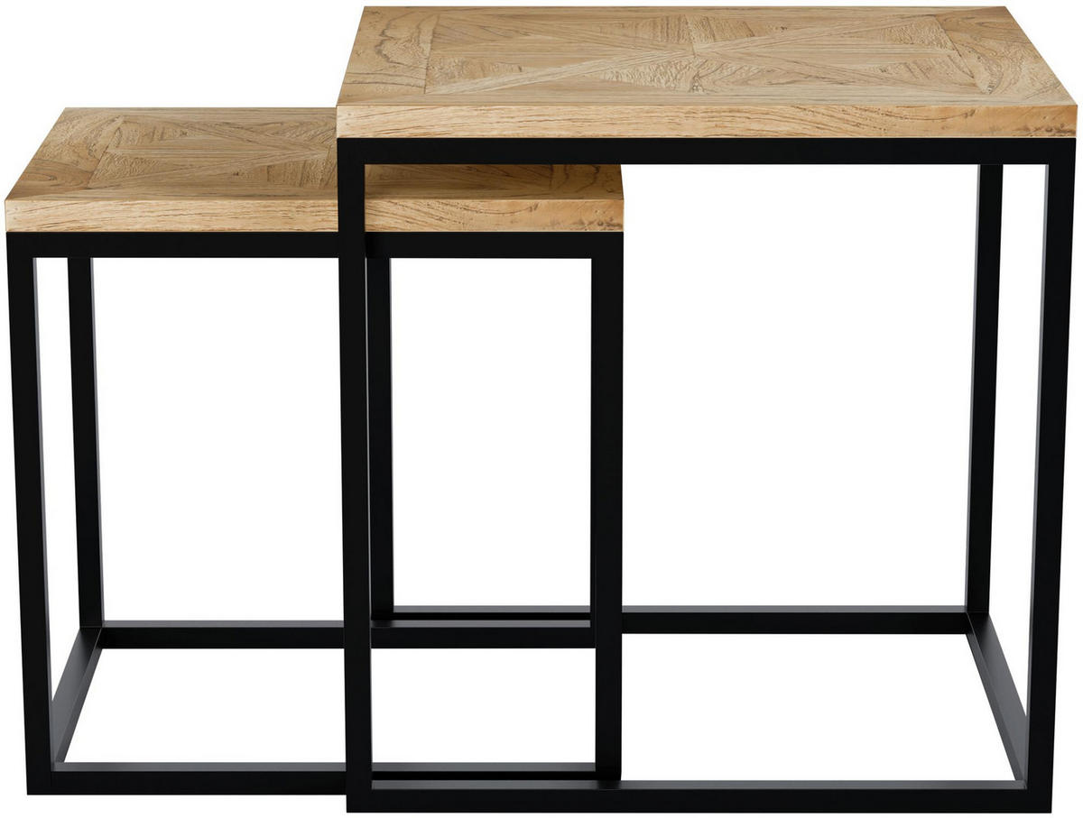 BEISTELLTISCH Bosse 2er Set eckig 48x38x47cm Holz Natura Kleiner - Naturfarben, Holz (38/48/47cm) - DELUKE