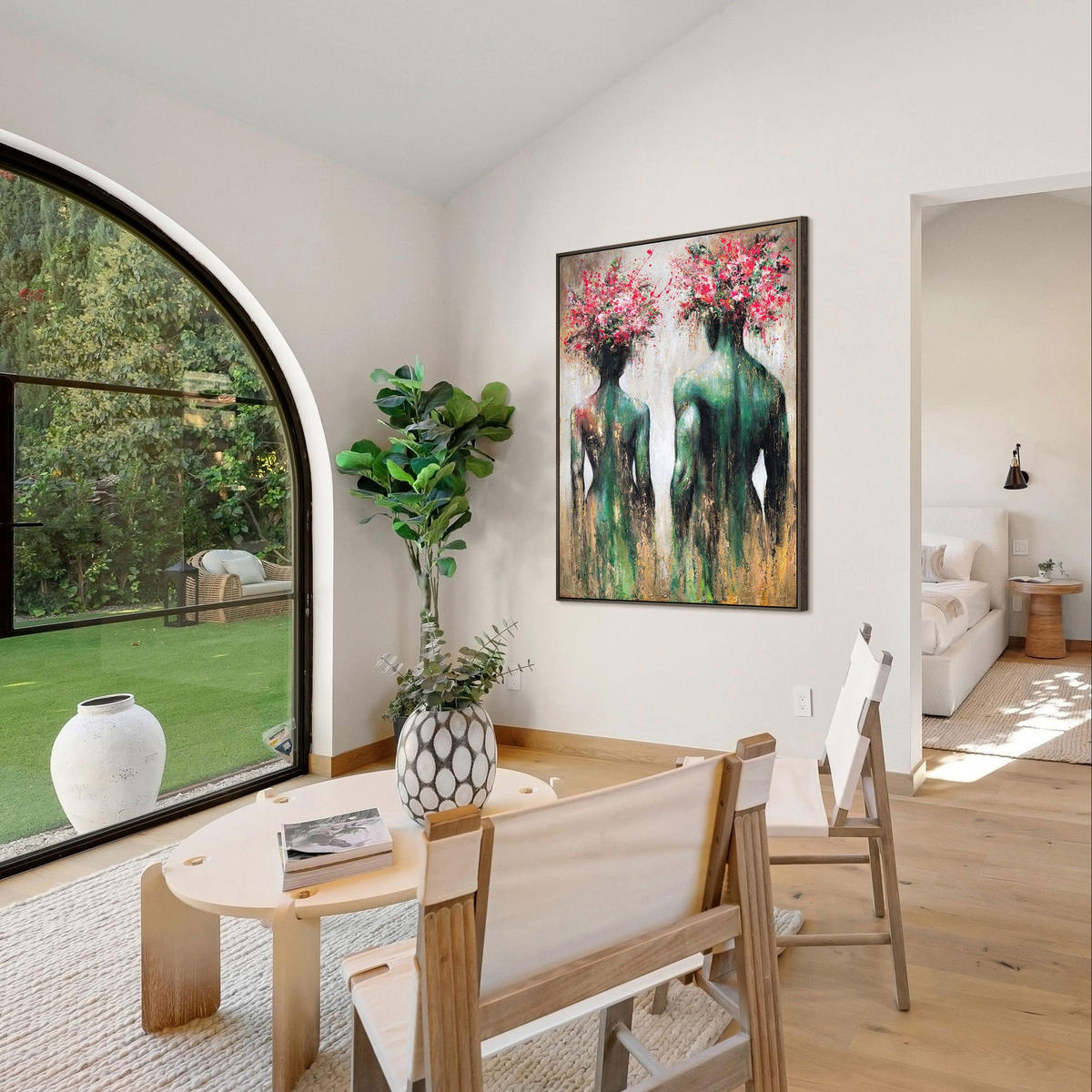 GEMÄLDE Blüte der Seelen Schattenfugenrahmen Pink 120x80 cm - Pink, Holz (120/80cm) - YS-art gallery