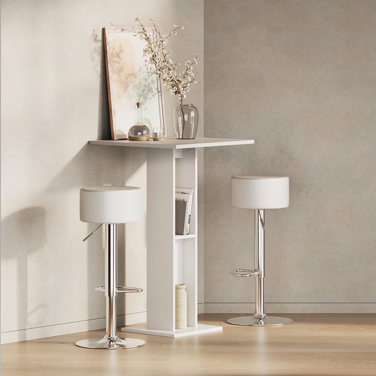 BARTISCH Regusa Weiß 65 x 65 cm - Weiß, Holzwerkstoff (65/65/106cm) - Livinity®