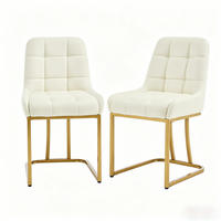 ESSSTÜHLE 2er-Set Beige Samt Metall - Beige, Metall (39/84/45cm) - Meubliv