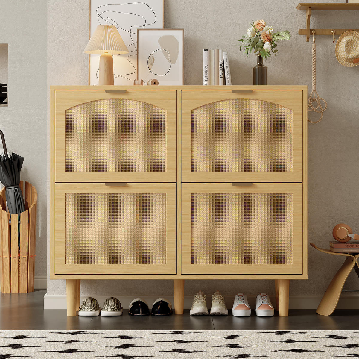 SCHUHSCHRANK 100/90/25 cm Eichefarben aus Spanplatte mit Verstellböden - Naturfarben, Holzwerkstoff (100/90/25cm) - OKMYHOME