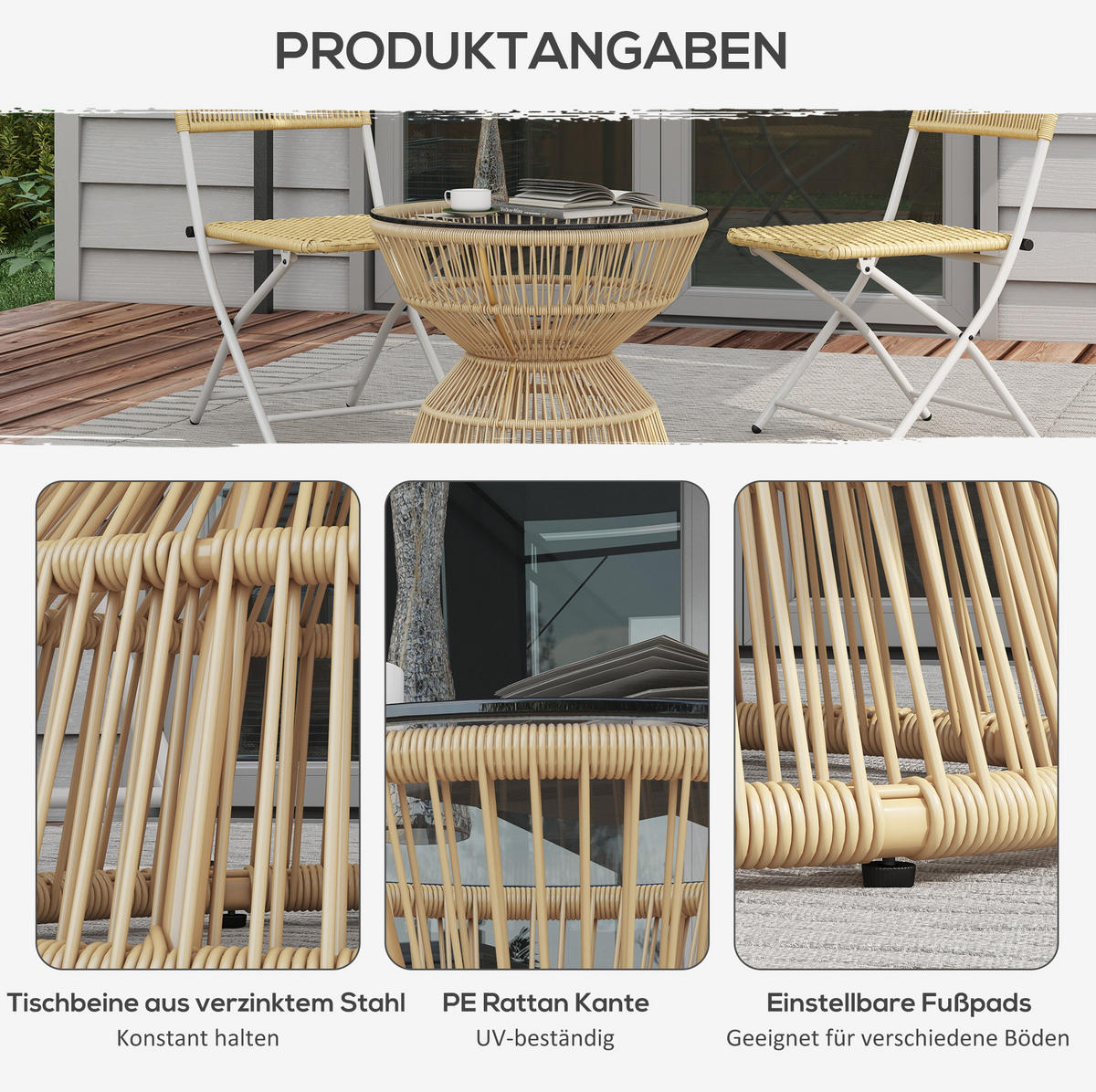 LOUNGETISCH 60/60/50 cm Naturholz aus Glas im Boho-Stil - Naturfarben, Glas (60/60/50cm) - OKMYHOME