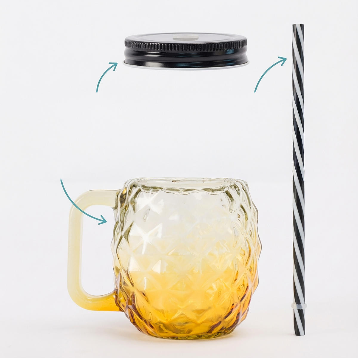 4XTRINKGLÄSER - Multicolor, Glas/Kunststoff - Relaxdays