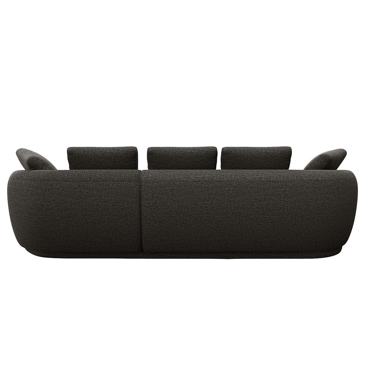 ECKSOFA mit Longchair - Anthrazit/Schwarz, Kunststoff/Textil (276/146cm) - home24