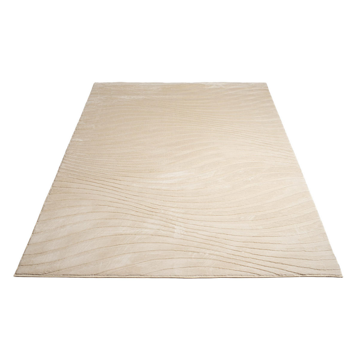 KURZFLOR-TEPPICH Waves 503 Beige 200x290 cm - Beige, Textil (200/290cm) - carpet city
