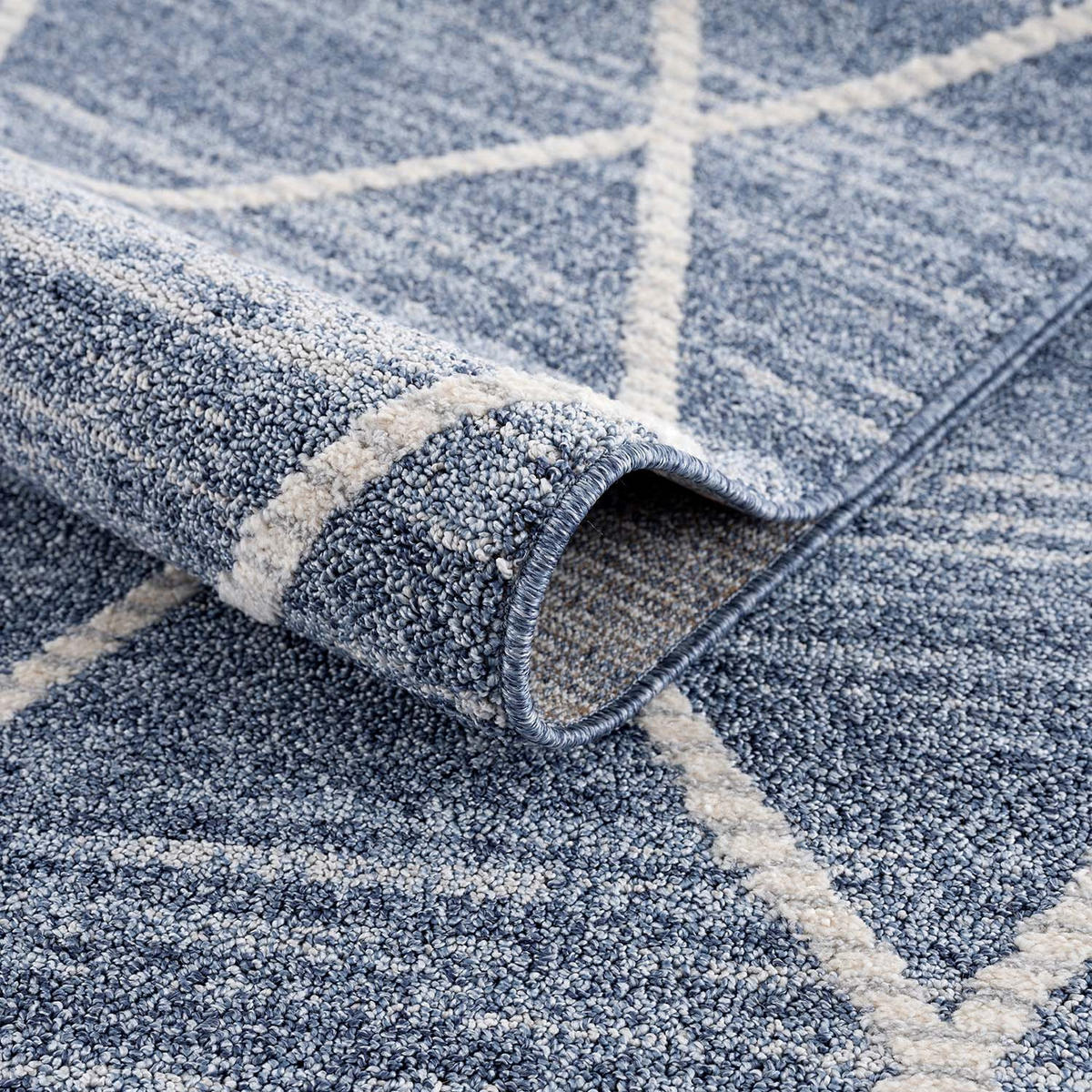 KURZFLOR-TEPPICH Art 2646 Blau 200x200 cm rund - Blau, Textil (200/200cm) - carpet city