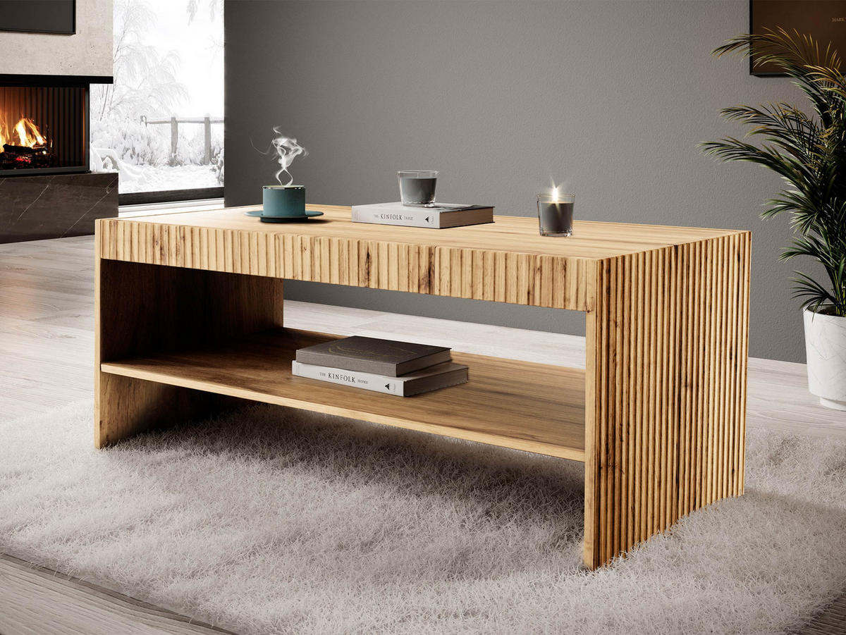 COUCHTISCH Vamos - Schwarz/Braun, Holzwerkstoff (57/120/51cm) - MIRJAN24