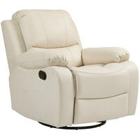 RELAXSESSEL in Cremeweiß 100x93x98 cm mit Liege-, Schaukel- und Drehfunktion - Creme, Textil (93/98/100cm) - IVMEU