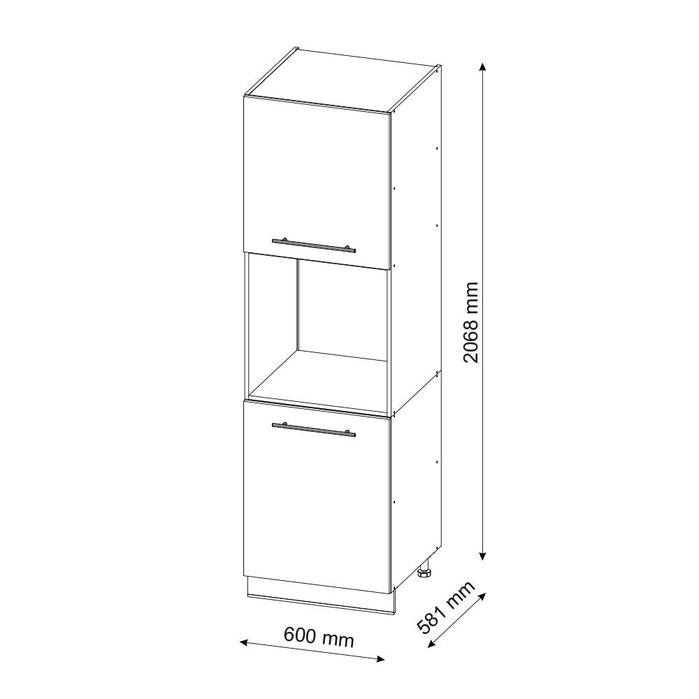 Thumbnail - Vicco Herdumbauschrank, Weiß, Holzwerkstoff, 5 Fächer, Rechteckig, 60x206.8x58 cm, Küchen, Küchenmöbel, Küchenschränke, ...