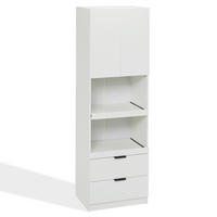 HIGHBOARD DE-38617 59,5/45/200 cm Schubladen und offene Böden Weiß - Weiß, Holzwerkstoff (59.5/200/45cm) - ComfortXL