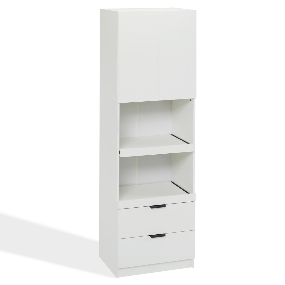 BUFFETSCHRANK Weiß 59.5/45/200 cm - Weiß, Holz (59.5/200/45cm) - PANGIVO