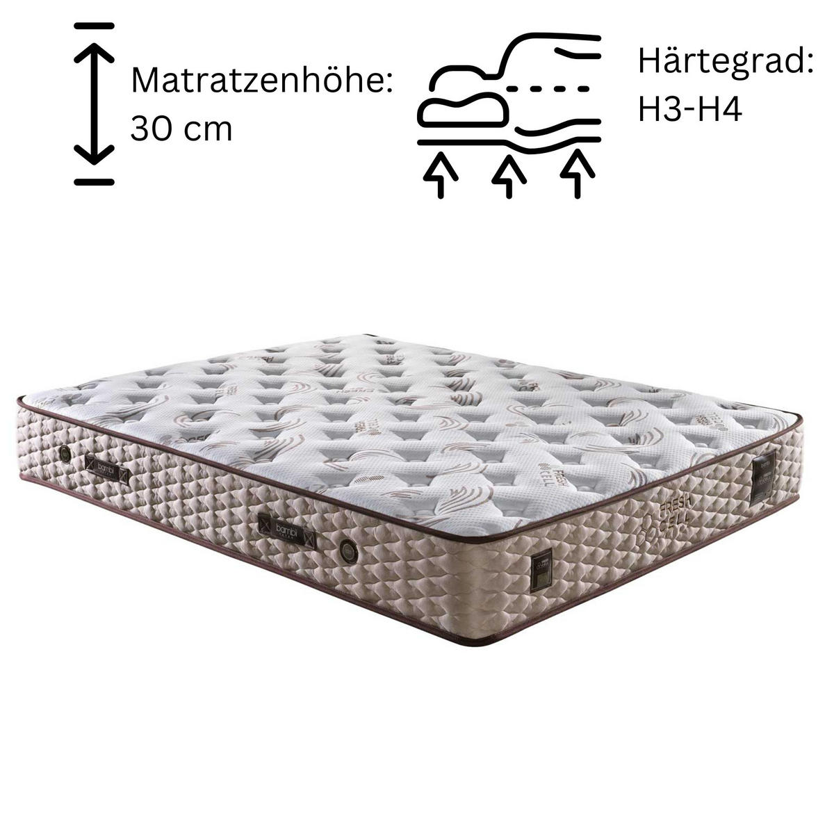 BOXBETT Freshcell Set 180x200 - Braun, Holz/Metall (180/200cm) - Bambi