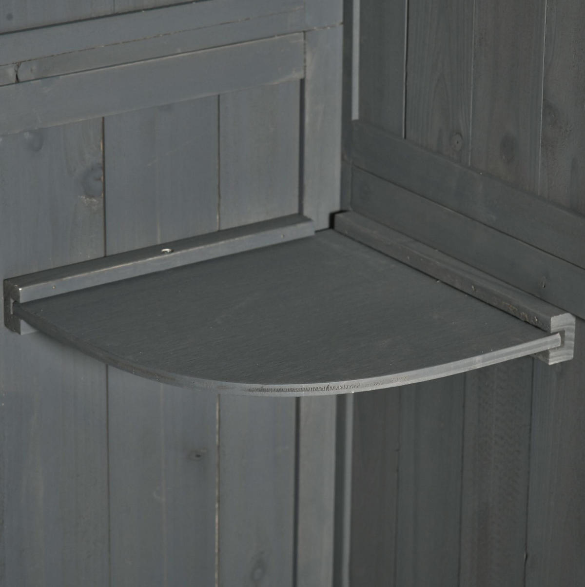 GARTENSCHRANK aus Holz 77x54,2x179cm in Grau mit Fenster - Grau, Holz (54.2/179/77cm) - Modfu