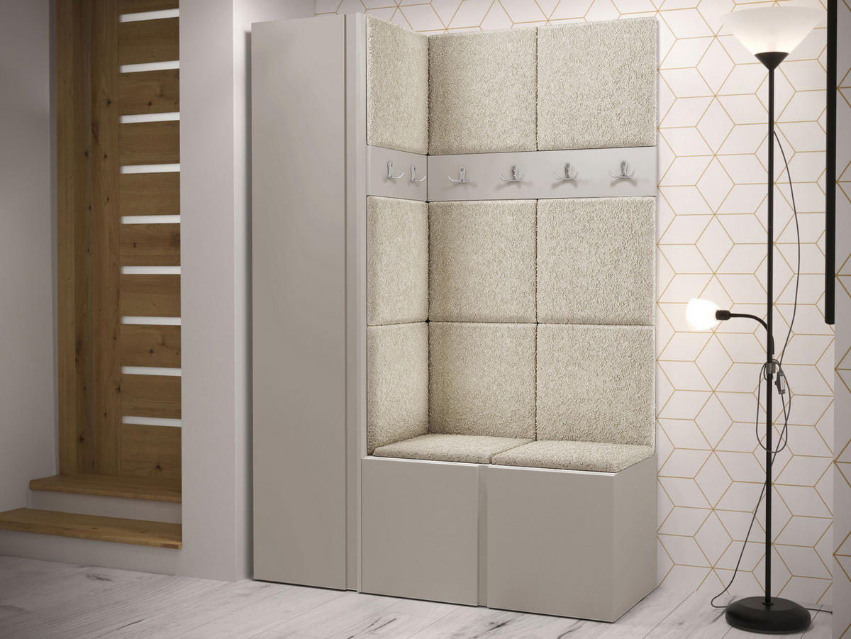 GARDEROBEN-SET Orion IX - Kaschmir/Creme, Holzwerkstoff/Kunststoff (124/186/46cm) - MIRJAN24