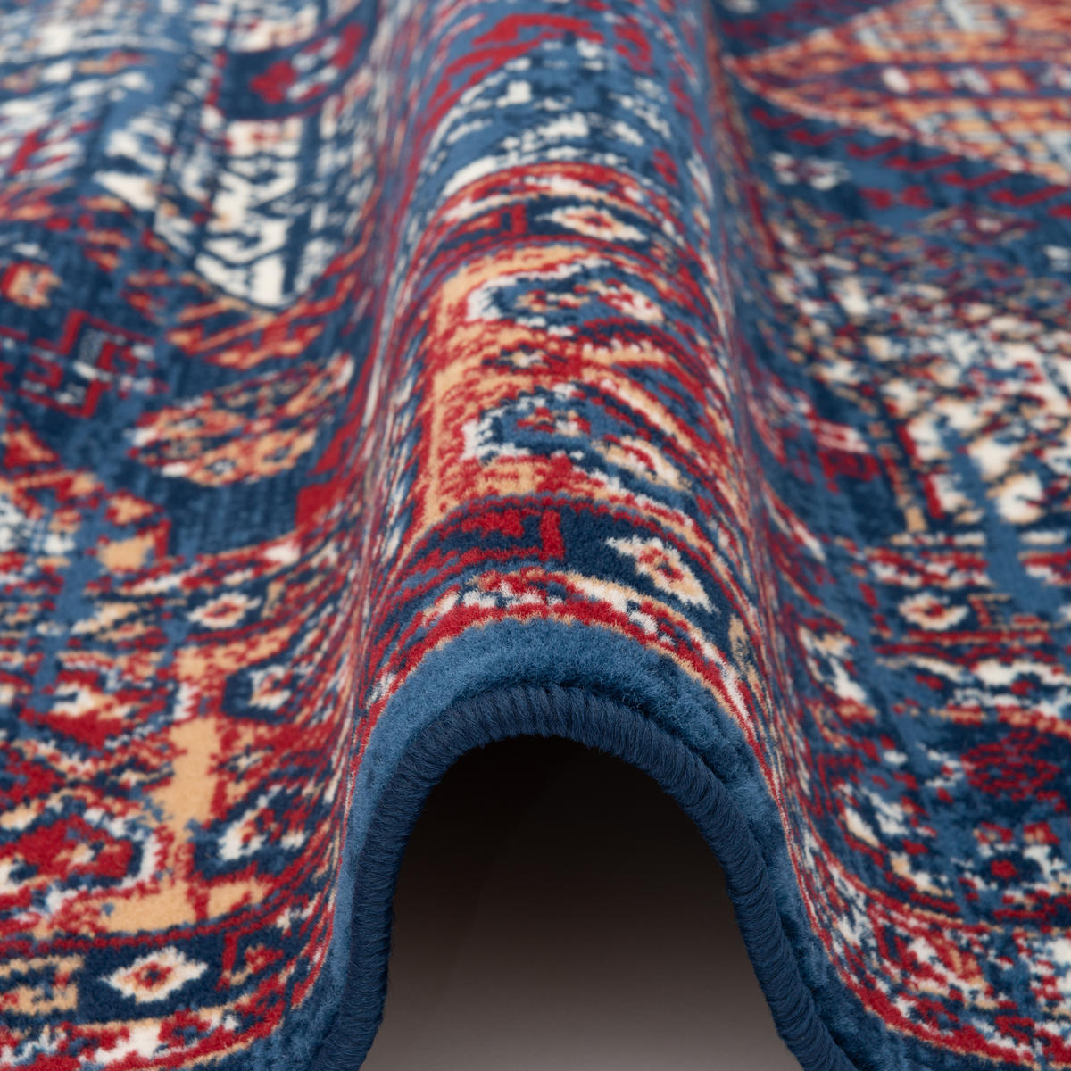 DESIGNER TEPPICH POP-VINTAGE ORIENT BORDÜRE - Blau, Textil (200/300cm) - Pergamon