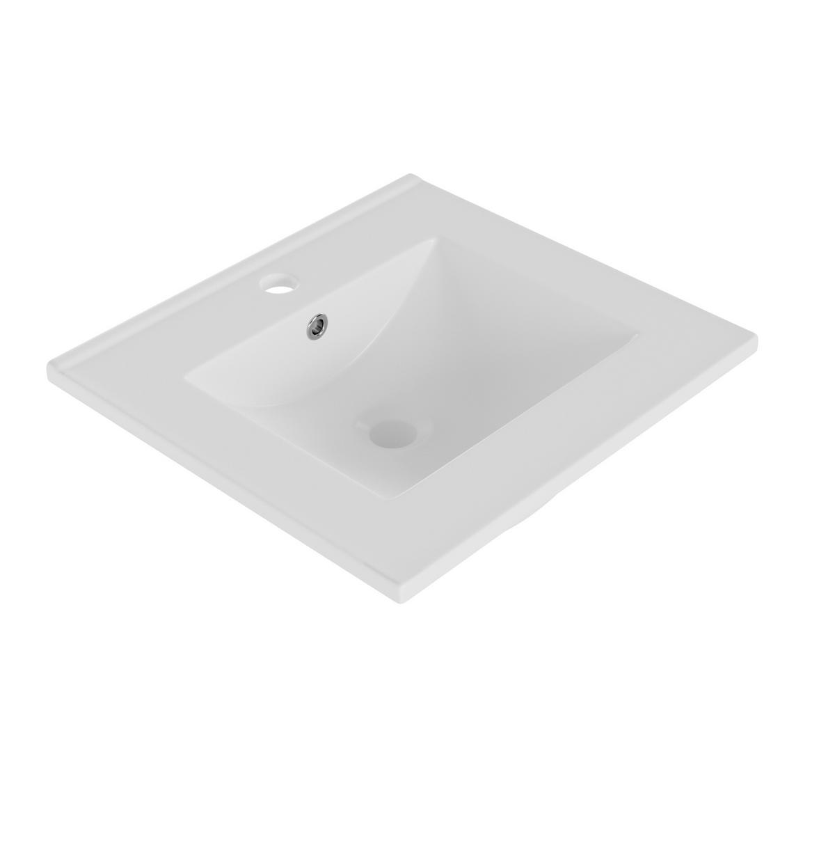 WASCHTISCH mit Keramikbecken 51 x 46 x 87 cm MDF Weiß - Weiß, Holzwerkstoff (46/87/51cm) - Beauniv