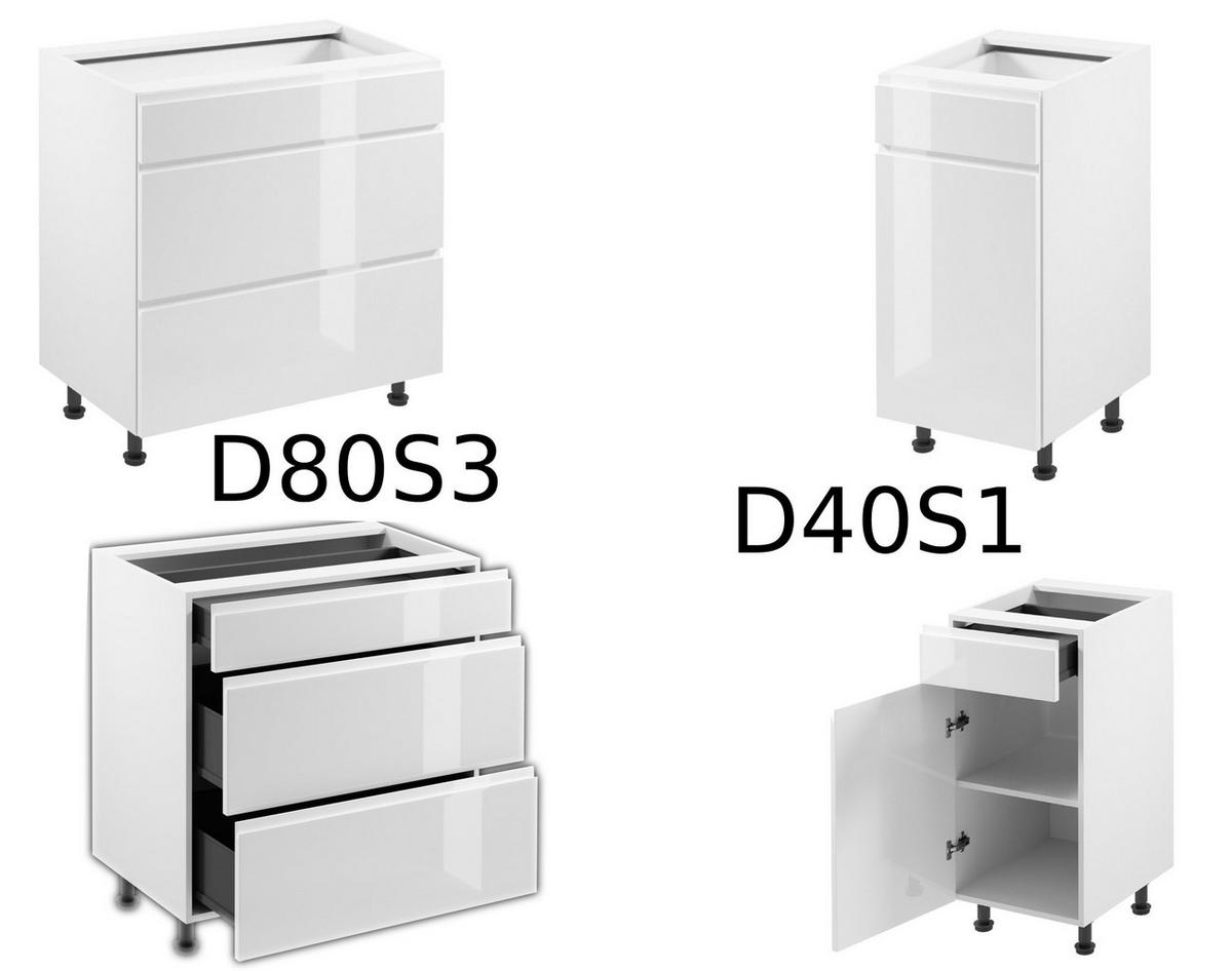 KÜCHENZEILE 500 cm – Aspen KA2-M500 - in Weiß/Hochglanz - Weiß Hochglanz, Holz (500/212/58cm)