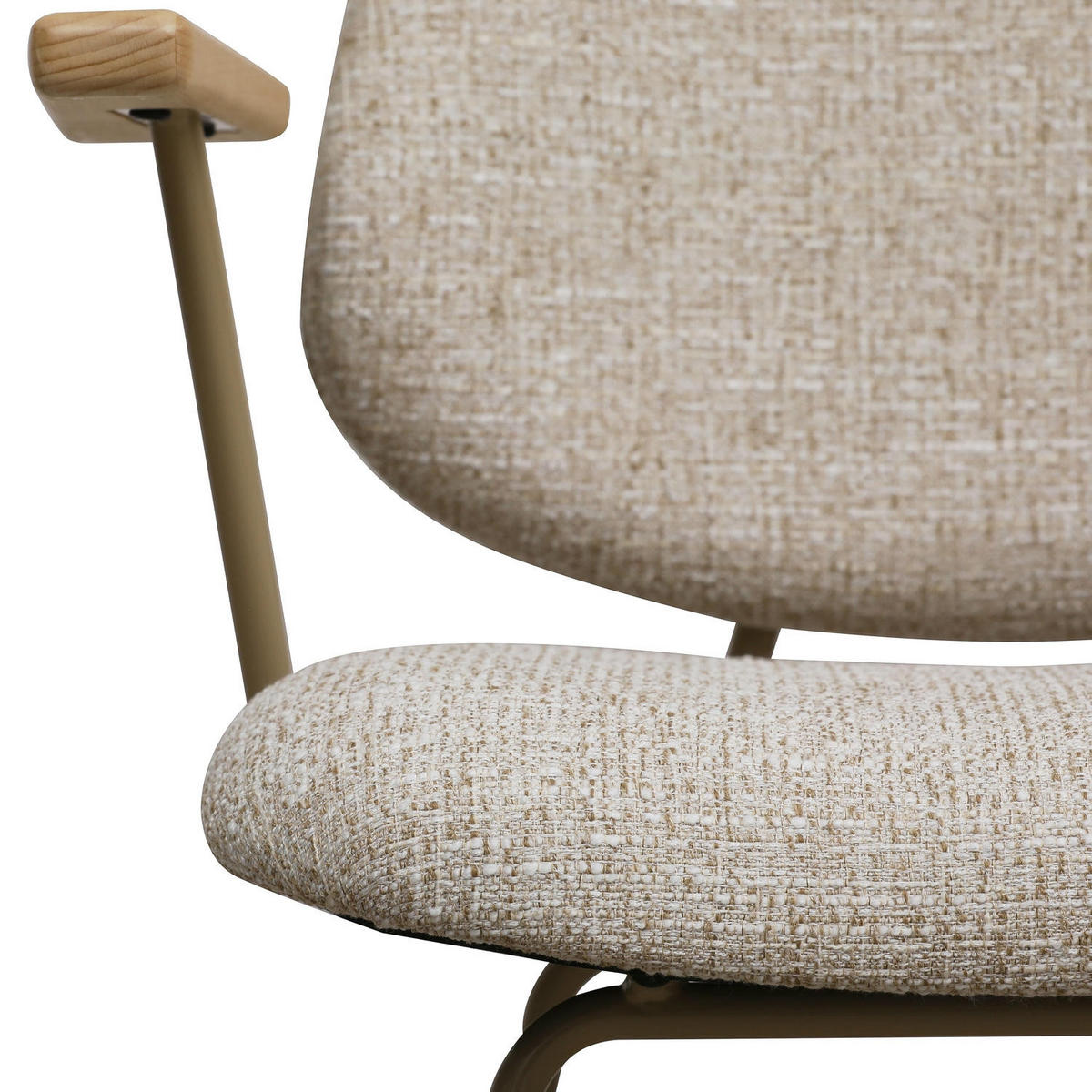 ARMLEHNSTUHL-SET 2 Stück in Teddystoff Beige - Beige, Textil/Metall (50/82/58cm) - Furnhouse
