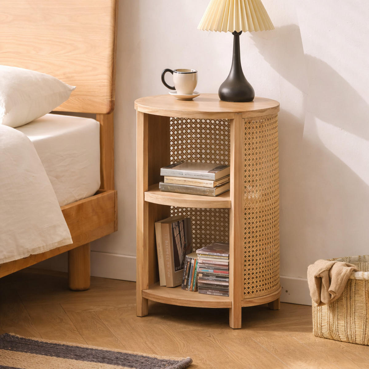 NACHTTISCH Rund Braun 40 x 40 x 63 cm - Braun, Holz (40/63/40cm) - Nordlys