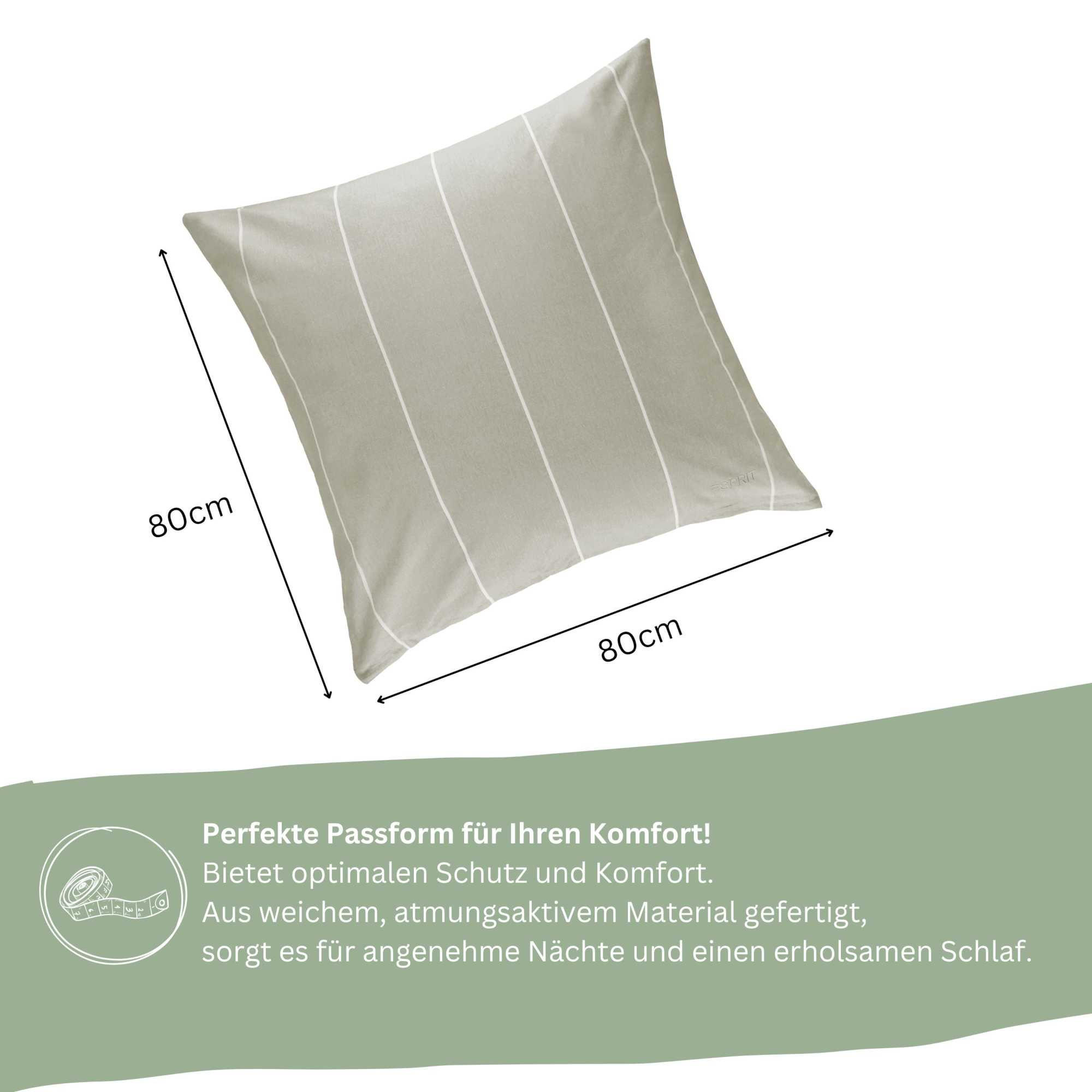 RENFORCÉ KISSENBEZUG HARPLINES - Grau, Textil (80/80cm) - Esprit