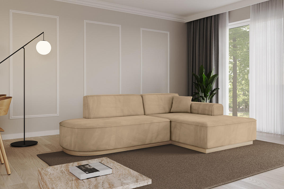 ECKSOFA Ottomane Rechts IREA-L1 - 234x171x83 cm Beige - Beige, Holzwerkstoff/Textil (171/234cm) - ALTDECOR