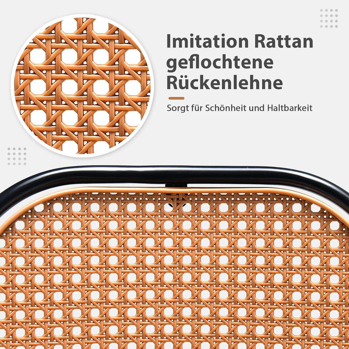 BARHOCKER mit Rückenlehne Braun(2er-Set) - Braun, Fell (48/107/52cm) - COSTWAY