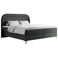 BOXBETT EIRA 160/200 Dunkelgrau Struktur - H4 - Dunkelgrau/Silberfarben, Holz/Textil (160/200cm) - MKS