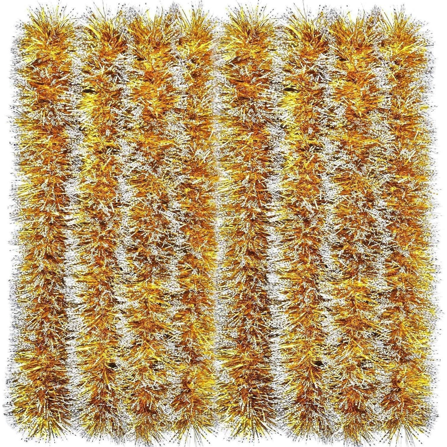 LAMETTA-GIRLANDE Gold mit Frostspitze 10 m - Multicolor, Metall (1000cm)