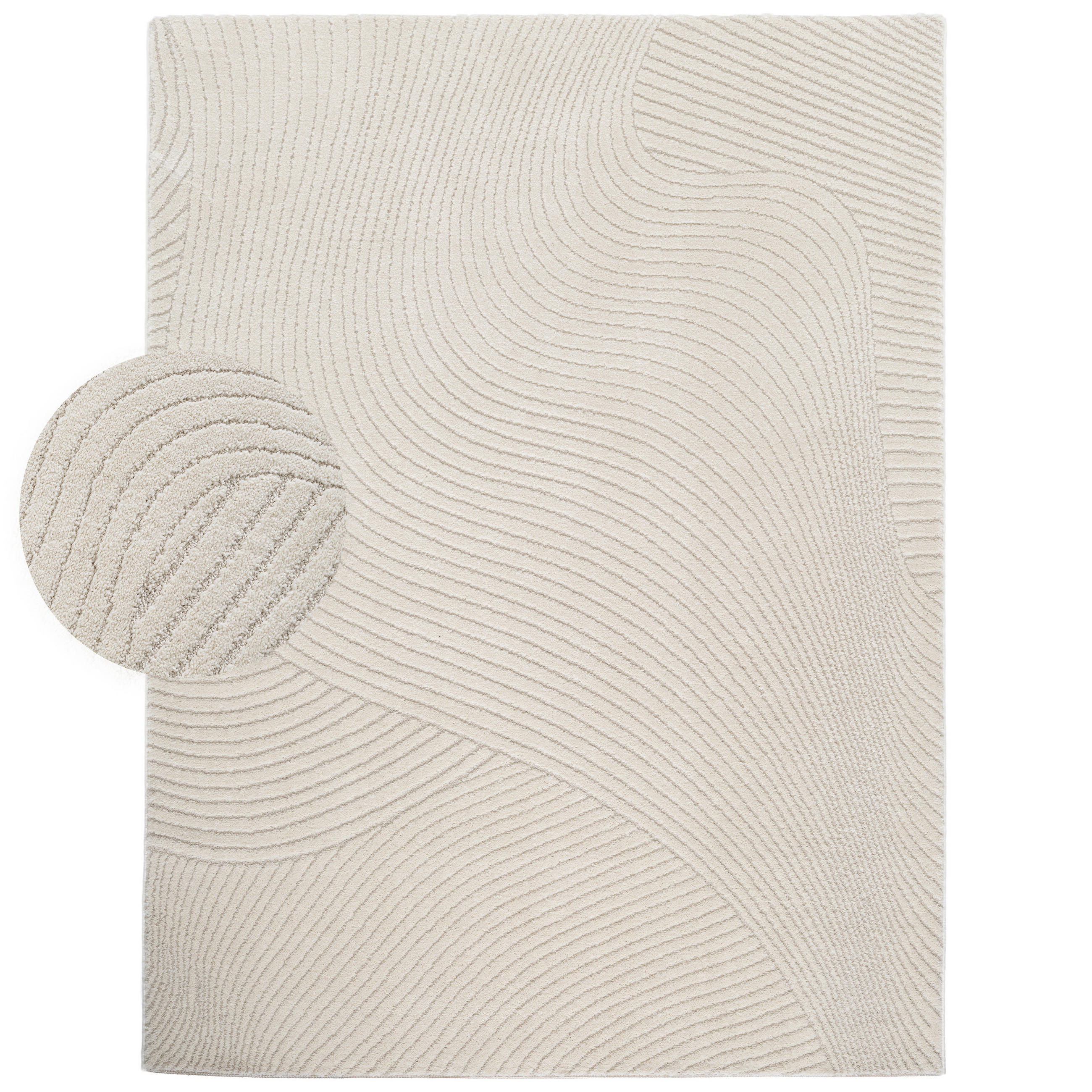 KURZFLORTEPPICH 120/160 cm Aura 704 - Creme, Textil (120/160cm) - Paco Home
