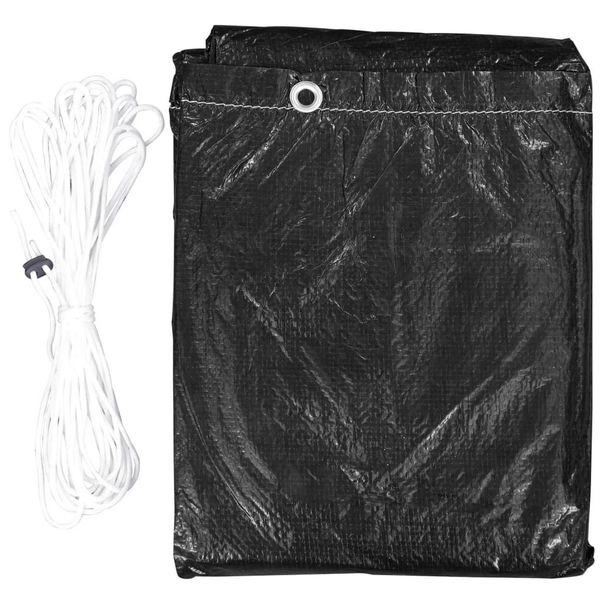 ABDECKUNG Für Gartenmöbel Und Gasgrills 6 Ösen 180/80/125 Cm - Schwarz, Kunststoff (180/80/125cm) - vidaXL