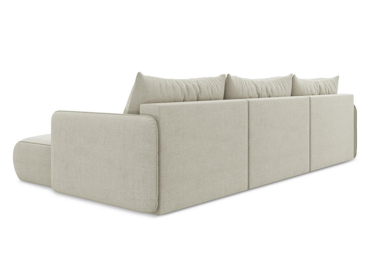 WOHNLANDSCHAFT Strukturstoff Stoff Beige - Beige/Creme, Kunststoff/Textil (290/86/148cm) - Makamii