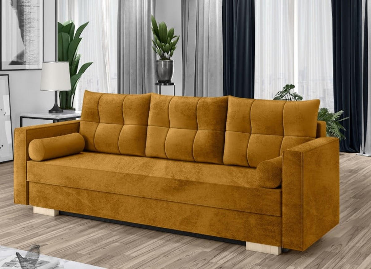 SOFA Senfgelb KAYA Dreisitzer - Gelb, Textil (217/92/85cm) - Sepro Meble