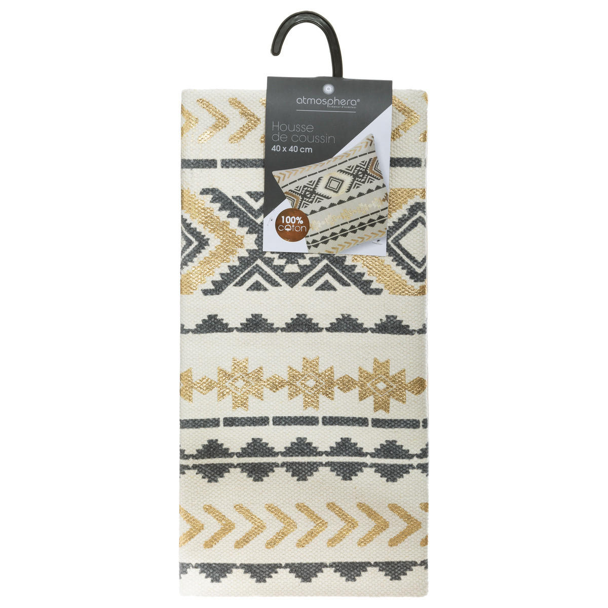 DEKO-KISSENBEZUG mit Muster Etnik 40/40 cm - Beige, Naturmaterialen (40/40cm) - Atmosphera Createur d´interieur