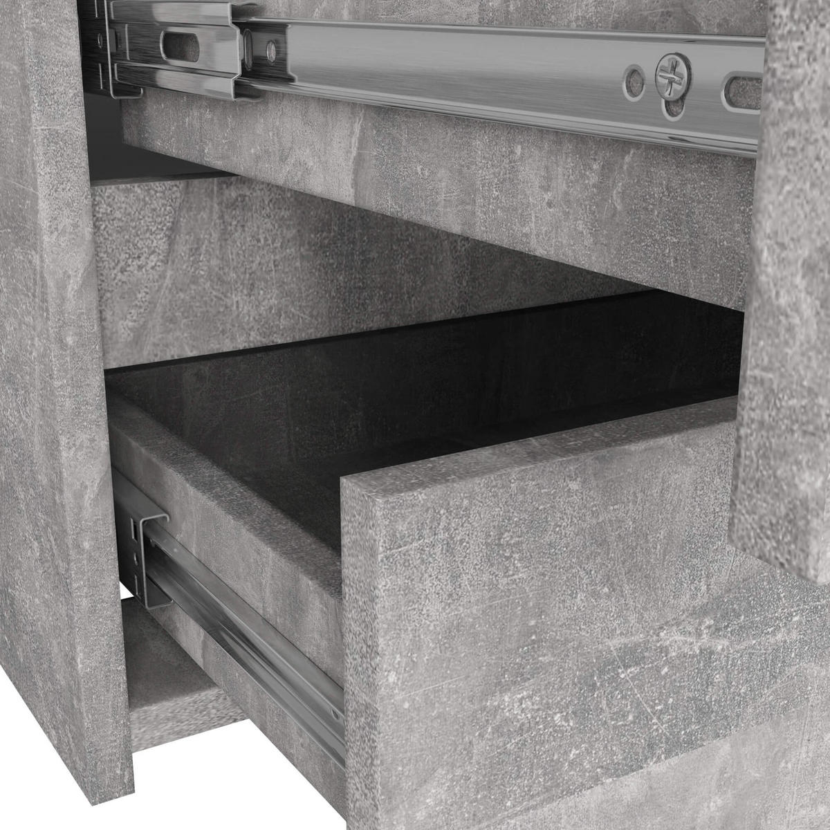 KOMMODE CL100 6 Schubladen, Beton, 35x100x57 cm - Graphitfarben, Holz (100/57/35cm) - Milordbikes