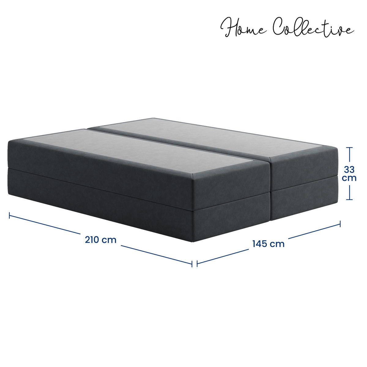 BOXSPRINGBETT mit Bonnell Matratze, 140 x 200 cm, in Dunkelgrau - Anthrazit, Naturmaterialien (140/200cm) - Home Collective