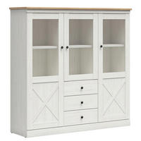 GESCHIRRSCHRANK Victoria Weiß und Holz - Weiß, Holzwerkstoff (153/153/43cm) - Petits-meubles