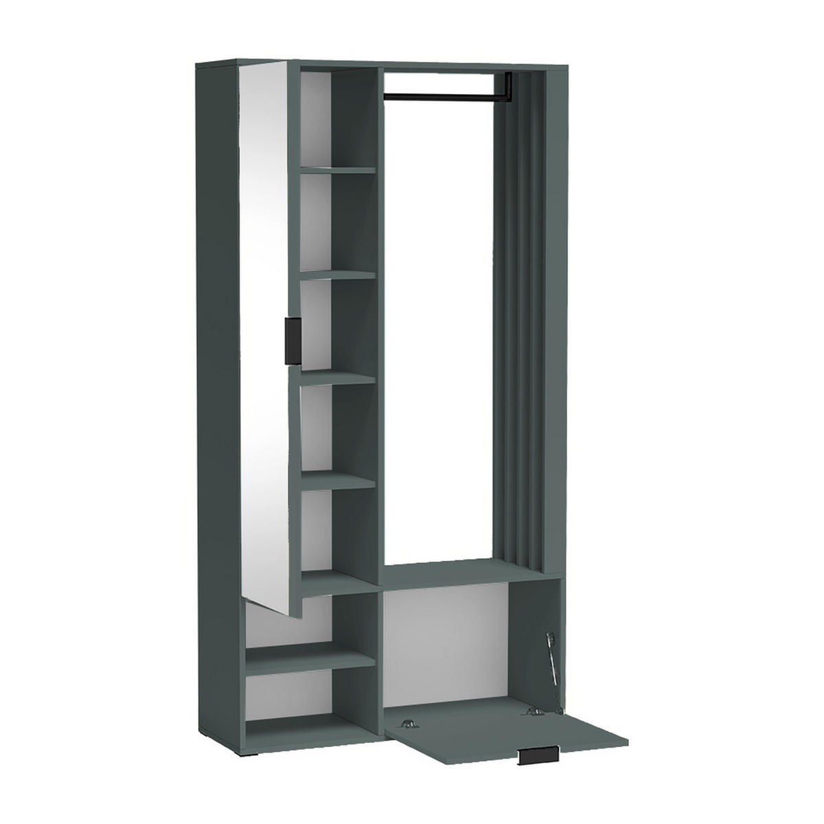 GARDEROBE Milo Uni 100 x 189,4 x 33 cm Salbeigrün - Salbeigrün, Holzwerkstoff/Metall (100/189.4/33cm) - Koseto