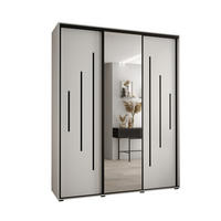 SCHWEBETÜRENSCHRANK 235,2/190/60 3-türig - Schwarz/Weiß, Holz/Metall (190/235/60cm) - Abiks Möbel