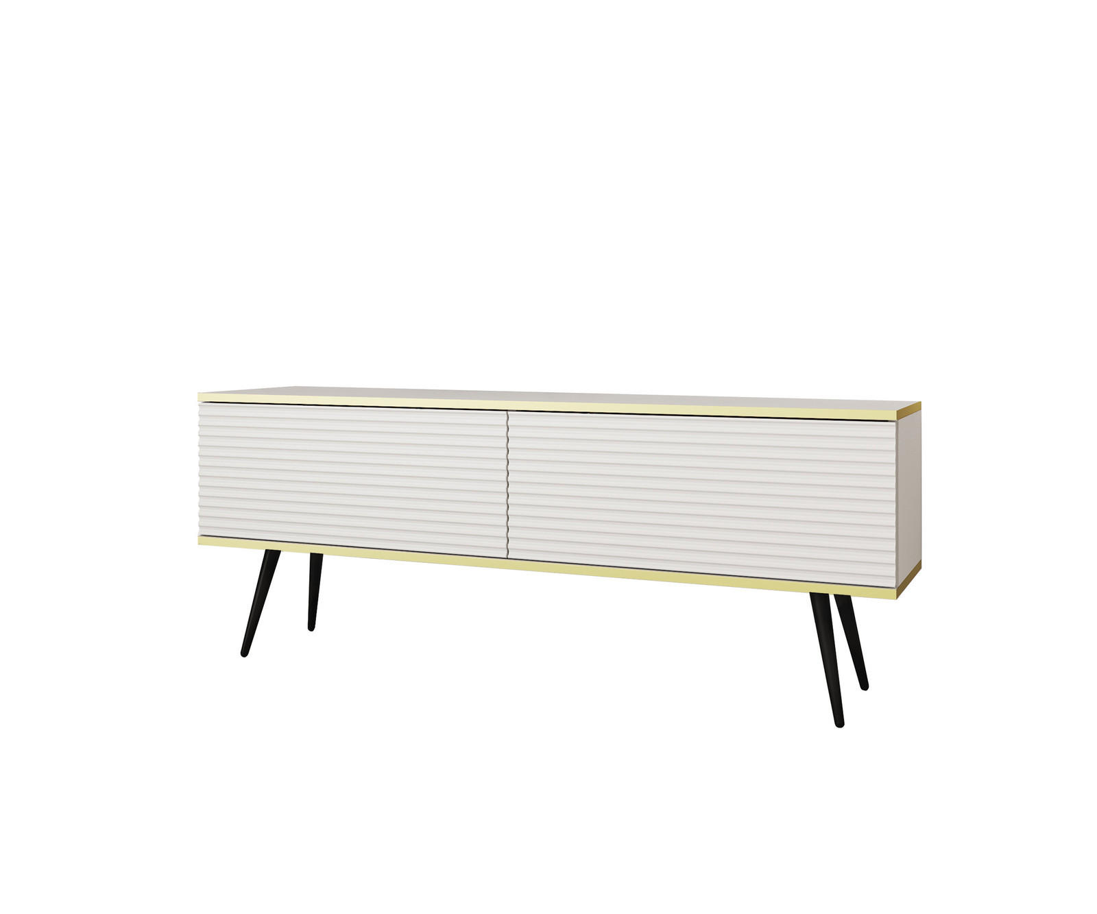 Ravio Tv-Board Weiß, Schwarz 135x53x32 cm