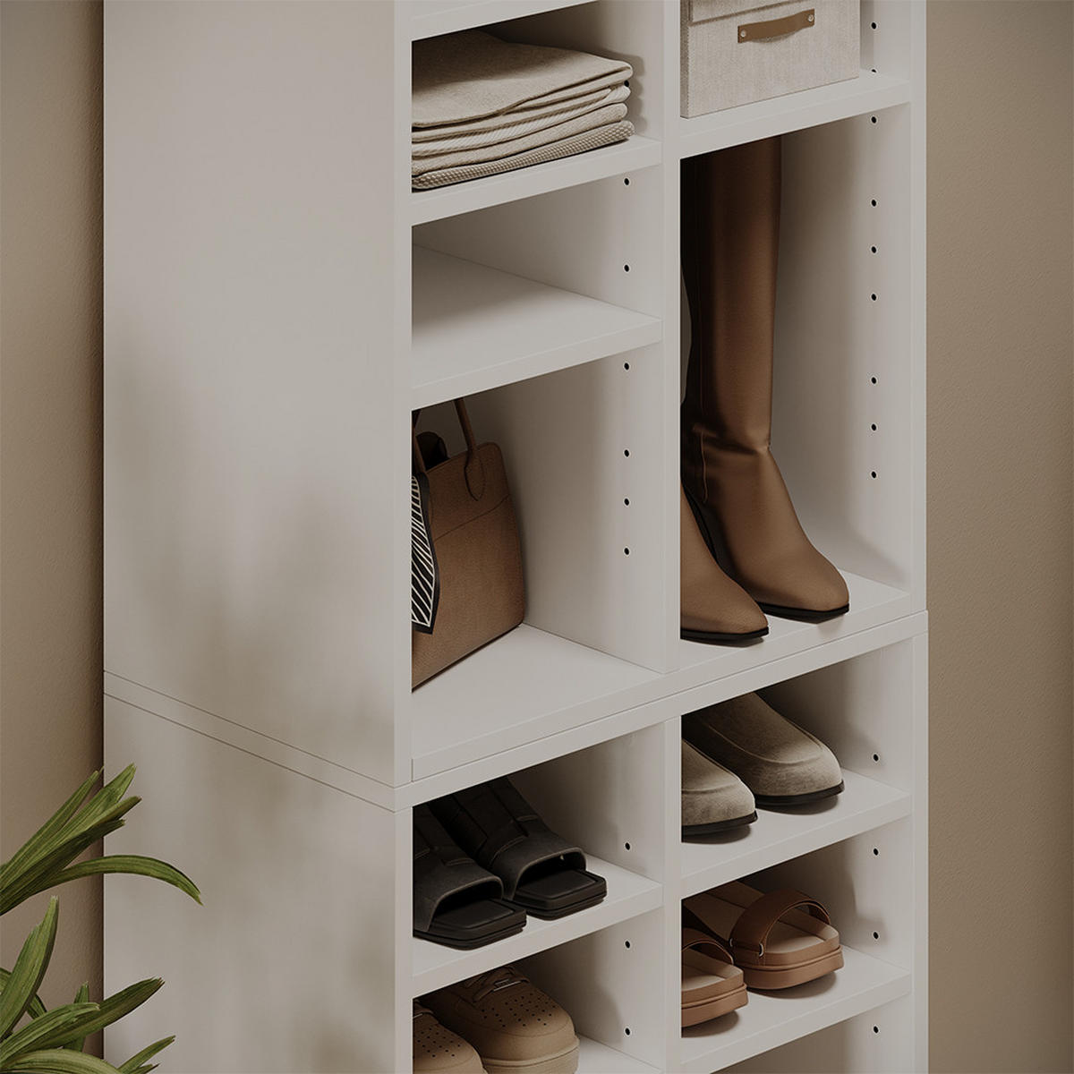 SCHUHSCHRANK-SET Lysander, Weiß, 53 x 99 cm 2 Teile - Weiß, Holzwerkstoff (53/99/32.1cm) - Vicco