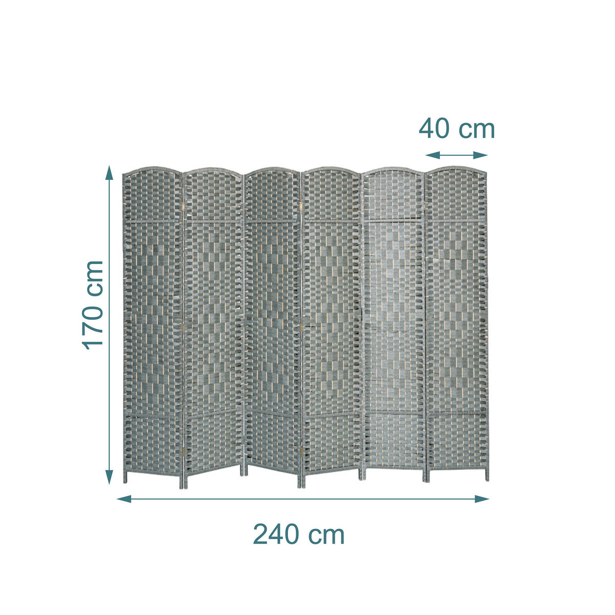 OBRAZOVKA - sivá, drevo/papier (240/170/2cm) - Relaxdays