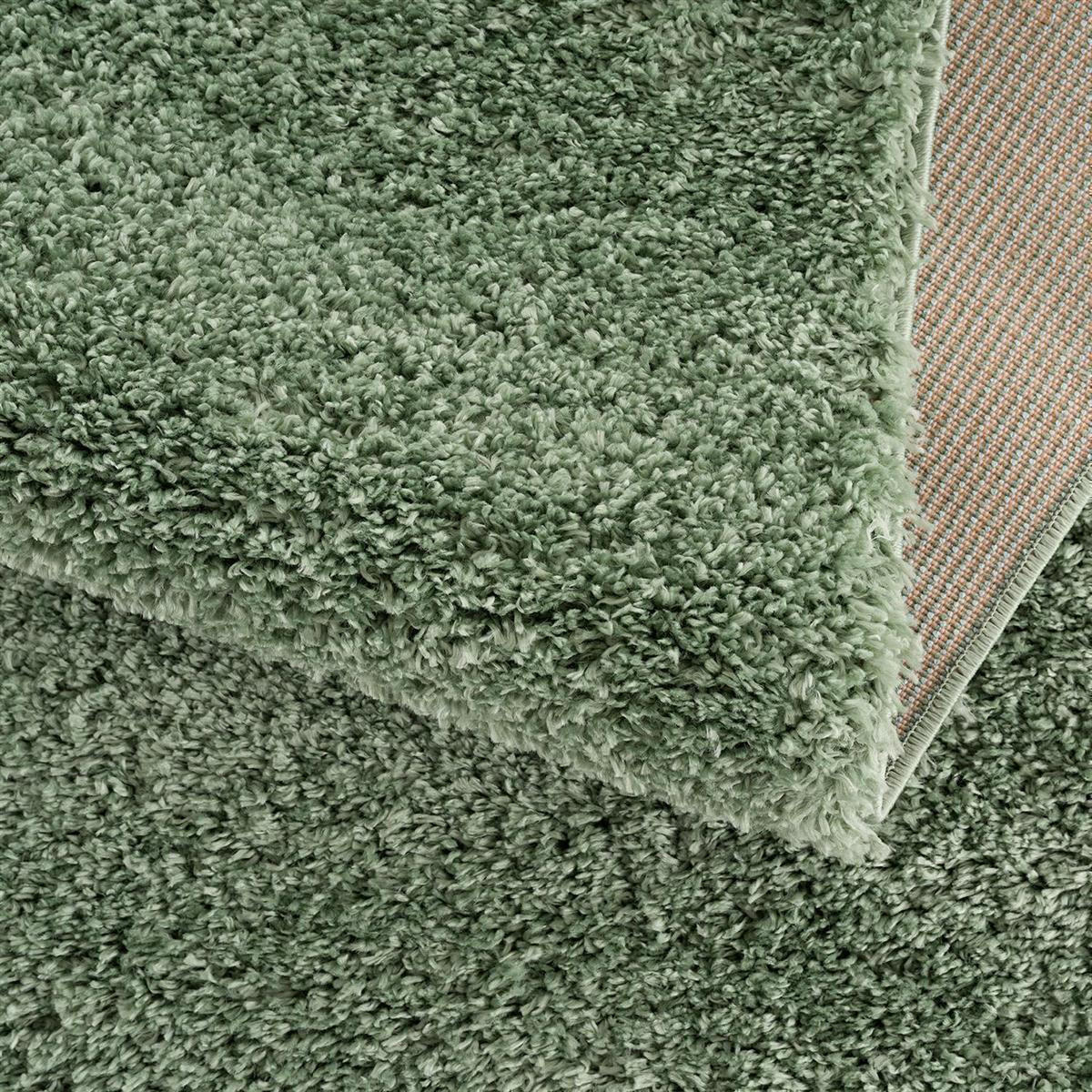 HOCHFLOR-TEPPICH Shaggy Pulpy 100 Grün 80x300 cm - Grün, Textil (80/300cm) - carpet city