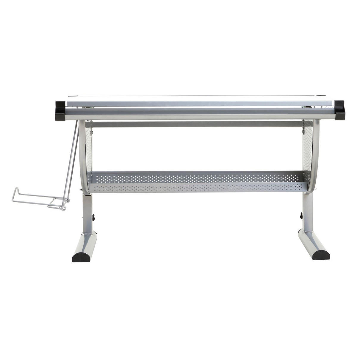 KINDERSCHREIBTISCH SARI weiß/alu - Alufarben/Weiß, Holzwerkstoff/Metall (111/93/60cm) - CARO-Möbel