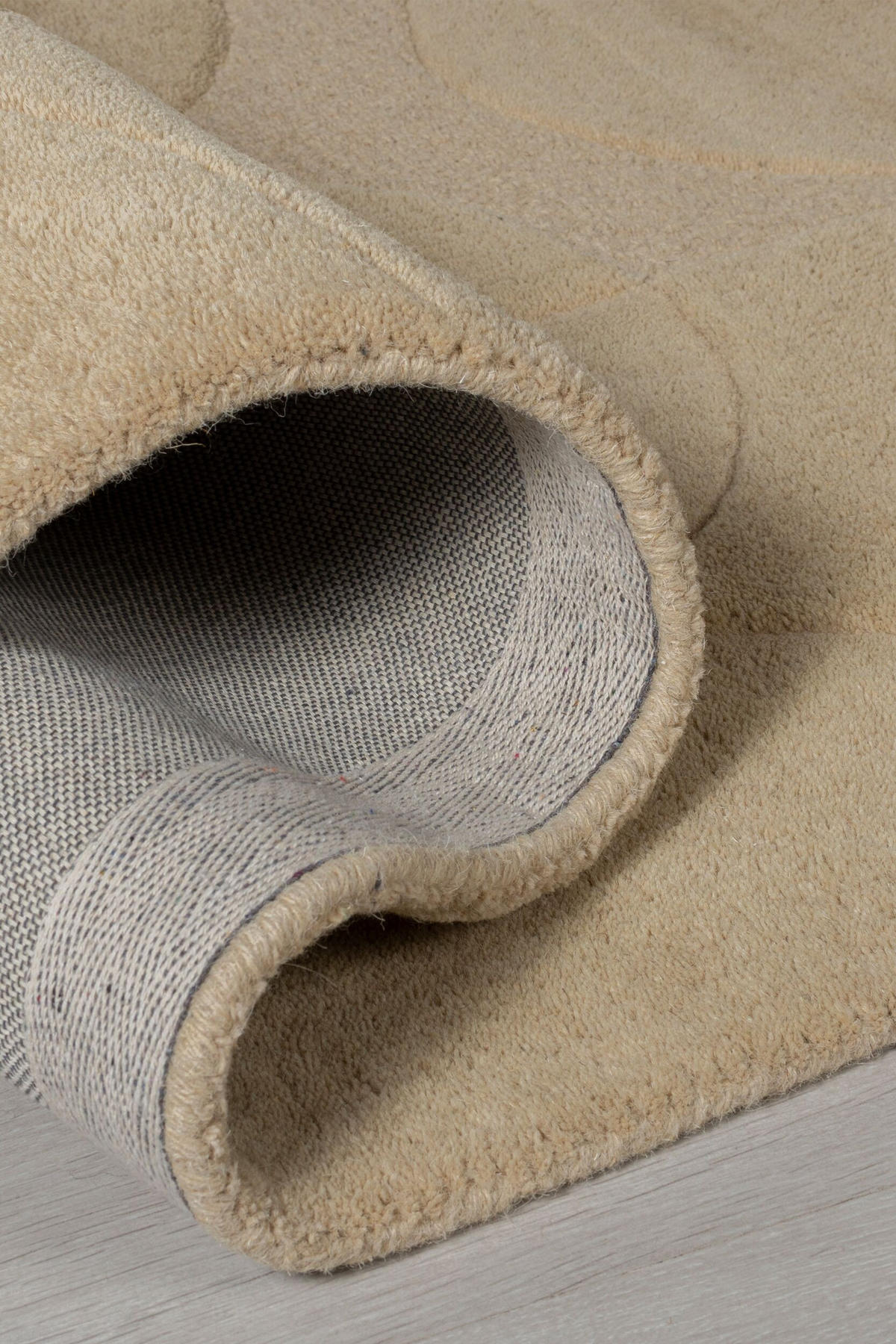 WOLLTEPPICH Geometrisches-Design, naturfarben DEBEN NOAH, Braun 160x160 cm - Braun, Textil (160/160cm) - KADIMA DESIGN